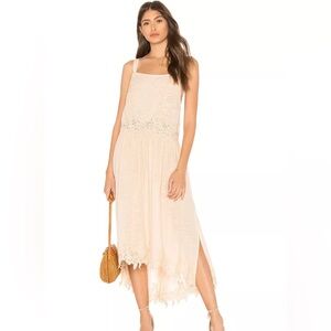 Free People XS 100% Cotton In Your Arms Floral Embroidered Midi Dress